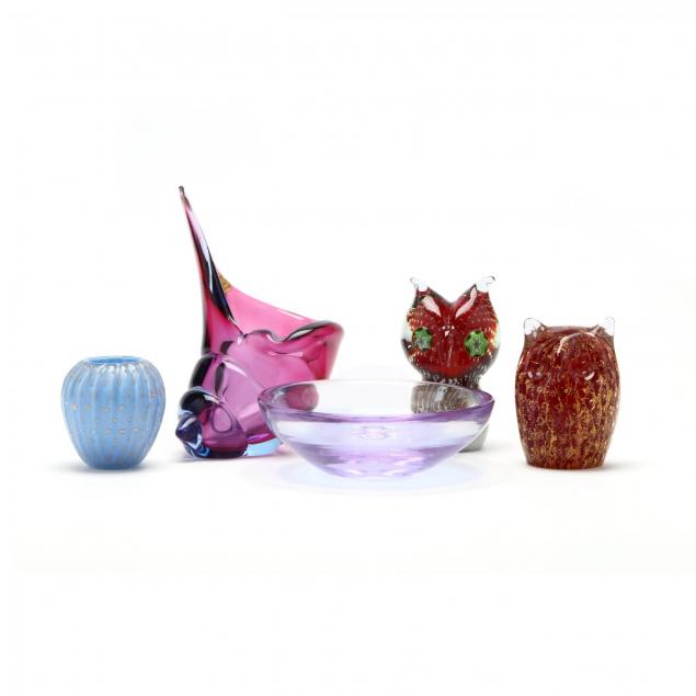 five-pieces-of-murano-art-glass