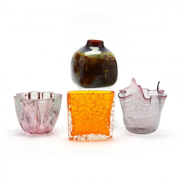 four-pieces-of-modern-art-glass