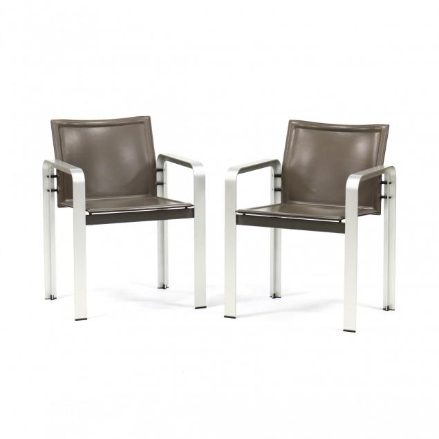 matteo-grassi-pair-of-contemporary-leather-and-aluminum-armchairs