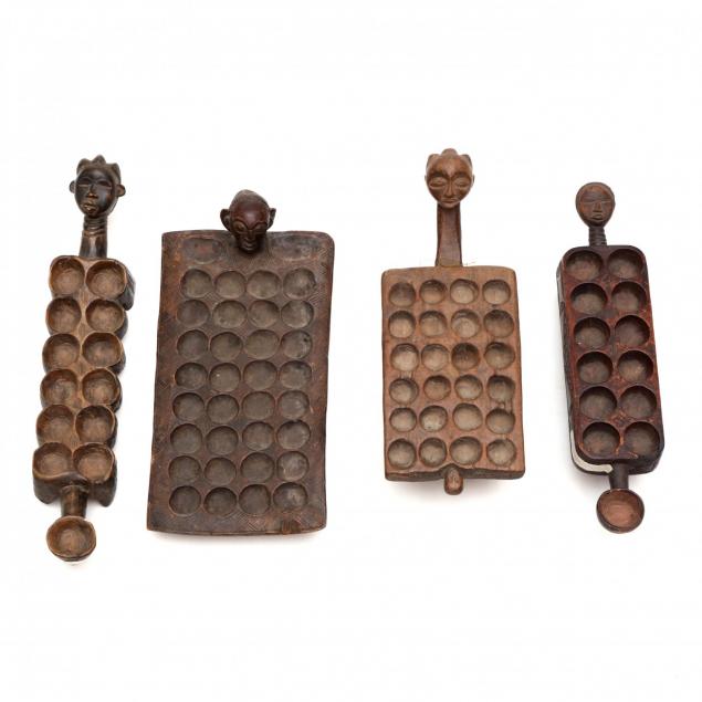 four-african-mancala-figural-game-boards