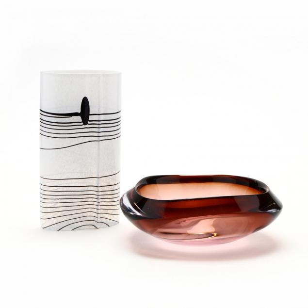 kosta-two-pieces-of-modern-art-glass