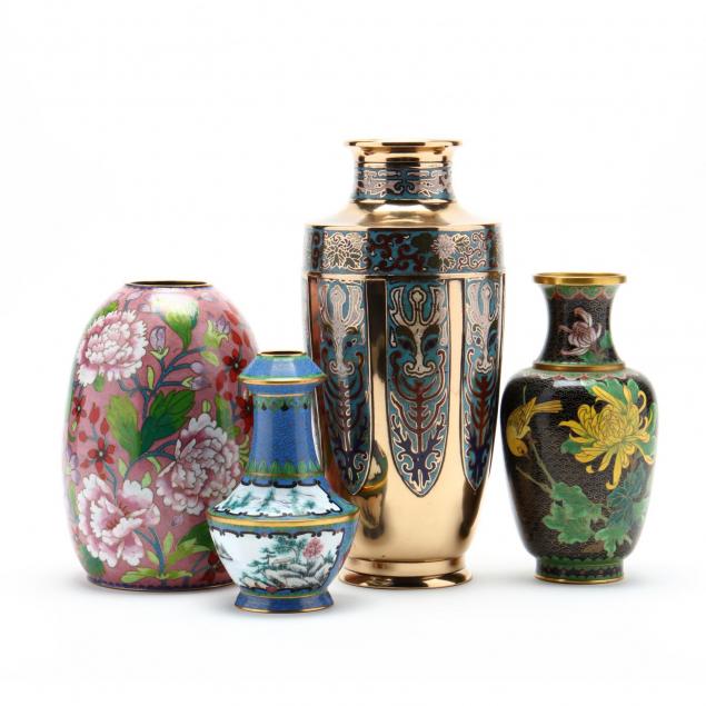 four-asian-enameled-vases