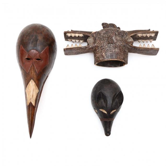 three-african-tribal-animal-masks