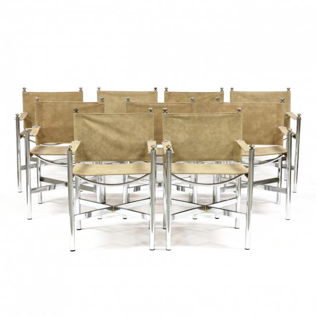 set-of-nine-mid-century-campaign-style-dining-chairs