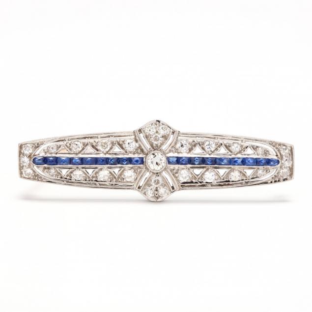 art-deco-platinum-diamond-and-and-sapphire-brooch