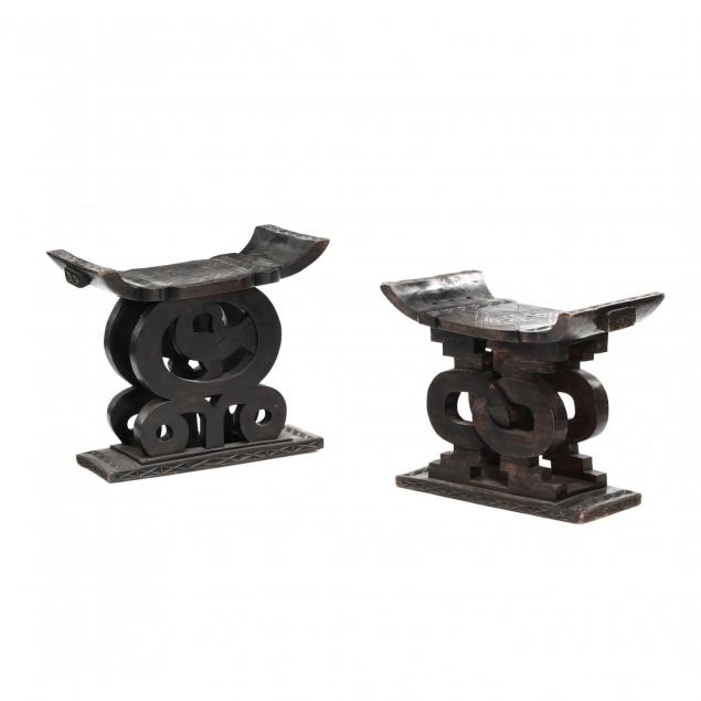 two-african-ashanti-sankofa-palace-stools