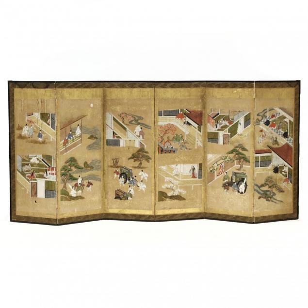 a-japanese-folding-screen-with-scenes-from-i-the-tale-of-genji-i