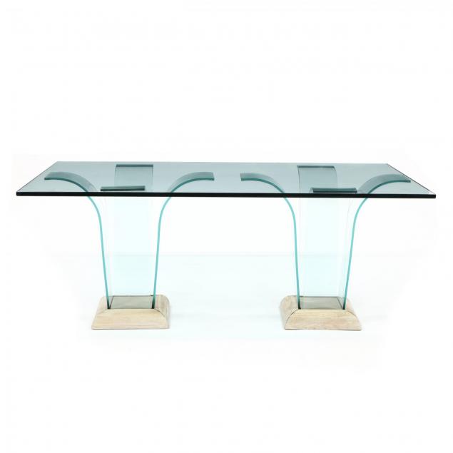 modernist-glass-double-pedestal-dining-table