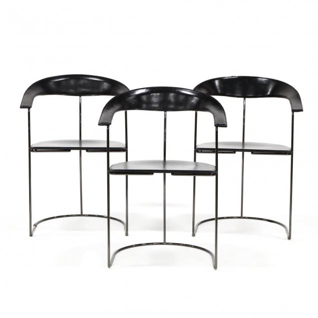 roche-bobois-three-modern-leather-armchairs