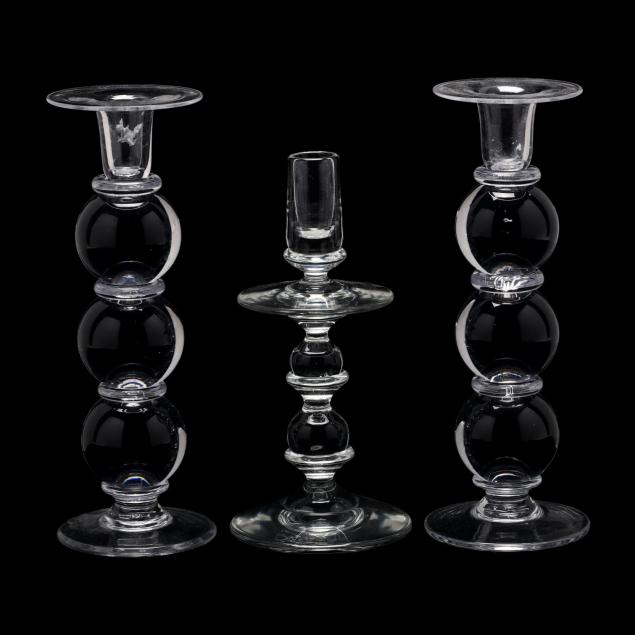 simon-pierce-set-of-three-i-heartland-i-glass-candlesticks