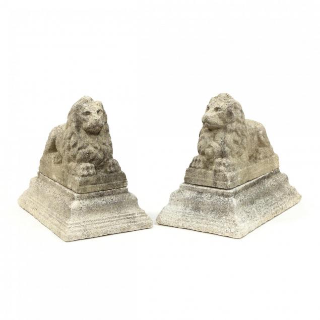 pair-of-vintage-cast-stone-recumbent-lions-on-plinths