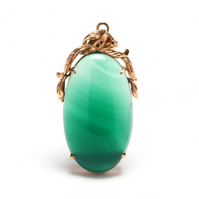 gold-and-green-chalcedony-brooch-pendant