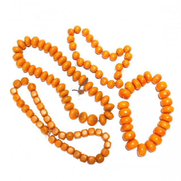 four-strands-of-large-african-amber-copal-beads