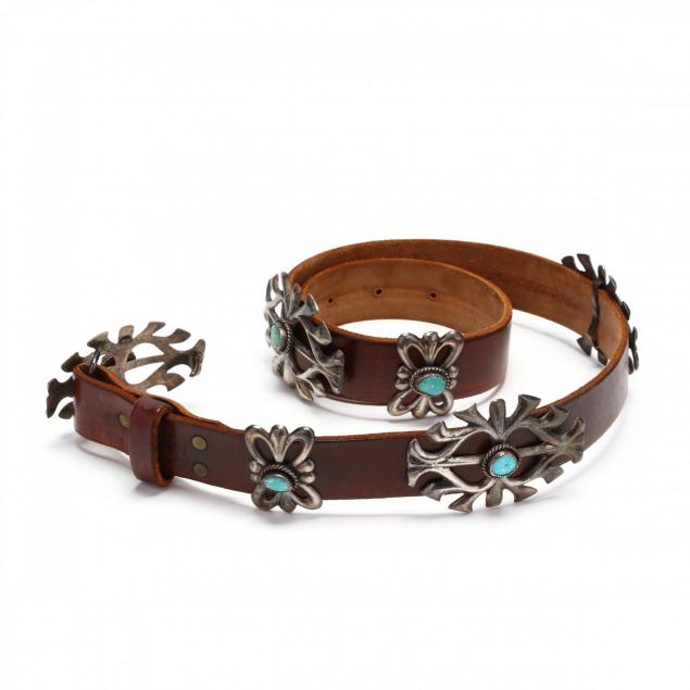 southwestern-silver-and-turquoise-leather-belt