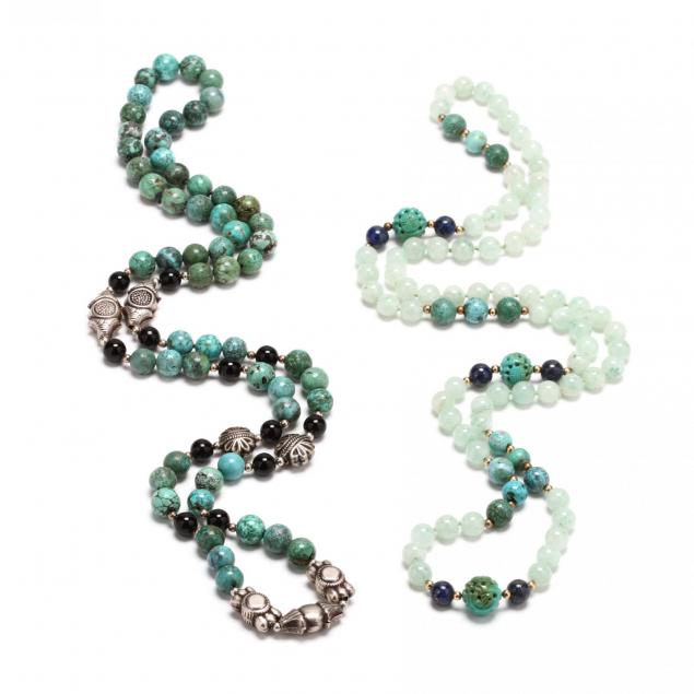 two-gemstone-beaded-necklaces