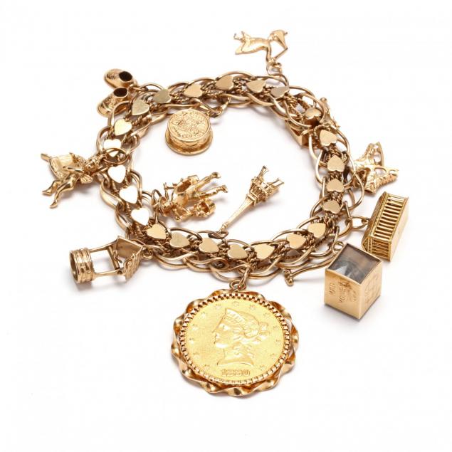 vintage-14kt-gold-charm-bracelet