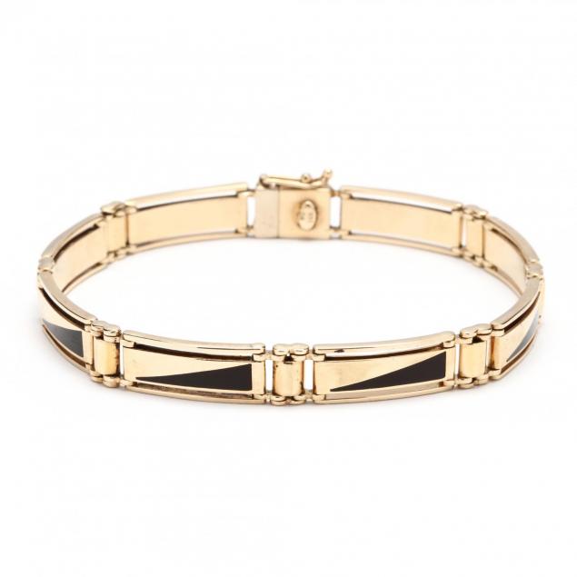 gent-s-14kt-gold-and-enamel-bracelet