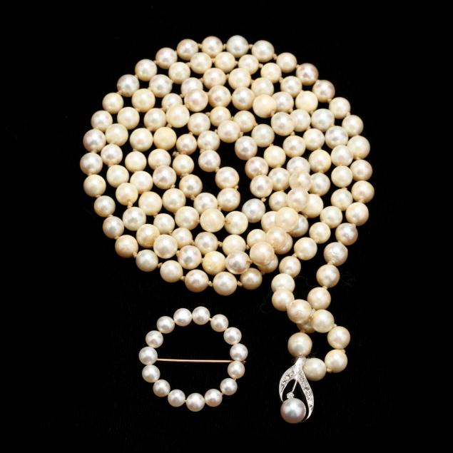 pearl-and-diamond-necklace-and-a-pearl-circle-brooch