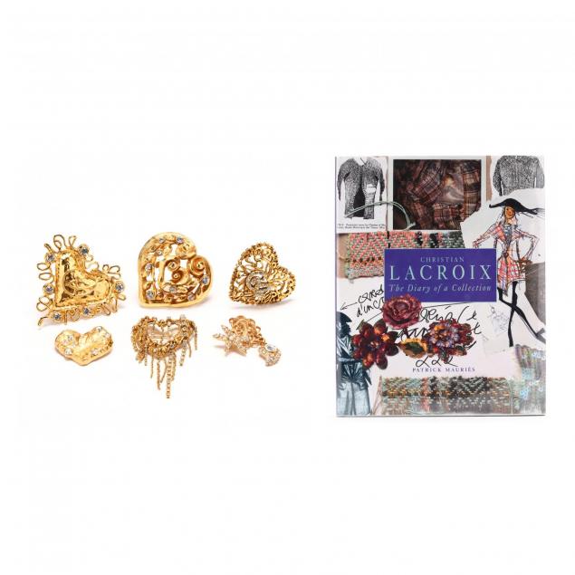 a-group-of-six-gold-tone-heart-brooches-and-i-christian-lacroix-the-diary-of-a-collection-i