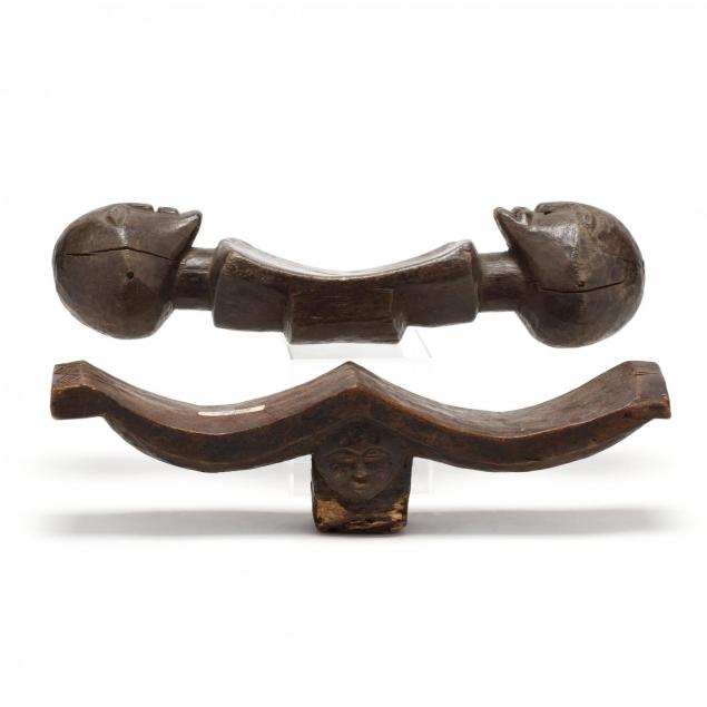 two-african-figural-carved-wood-head-rests