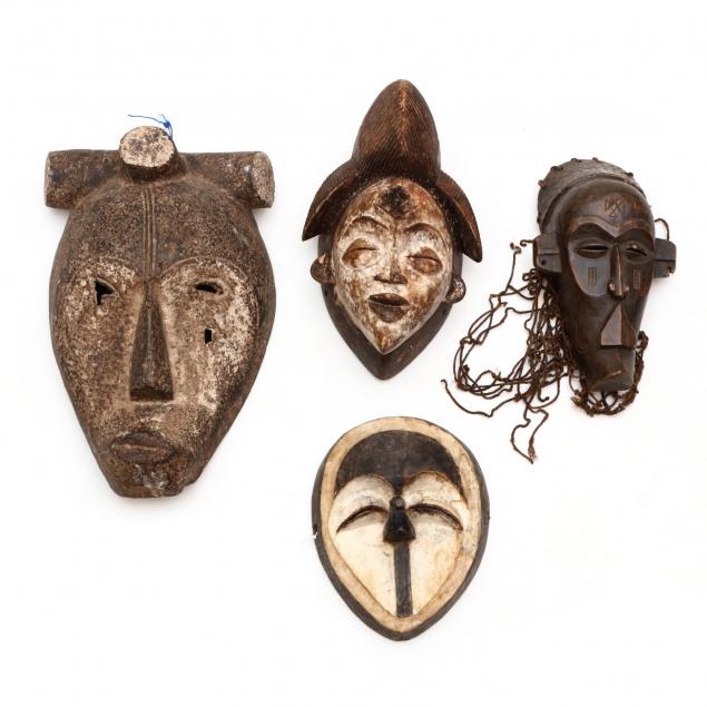 four-carved-wooden-african-masks