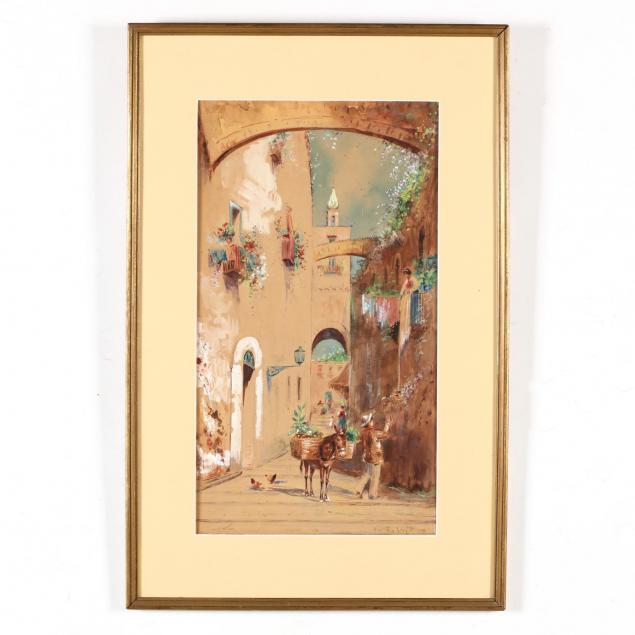 an-antique-italian-watercolor-of-an-i-old-step-street-in-naples-i