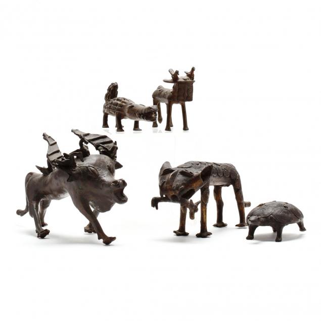 a-group-of-african-bronze-animals