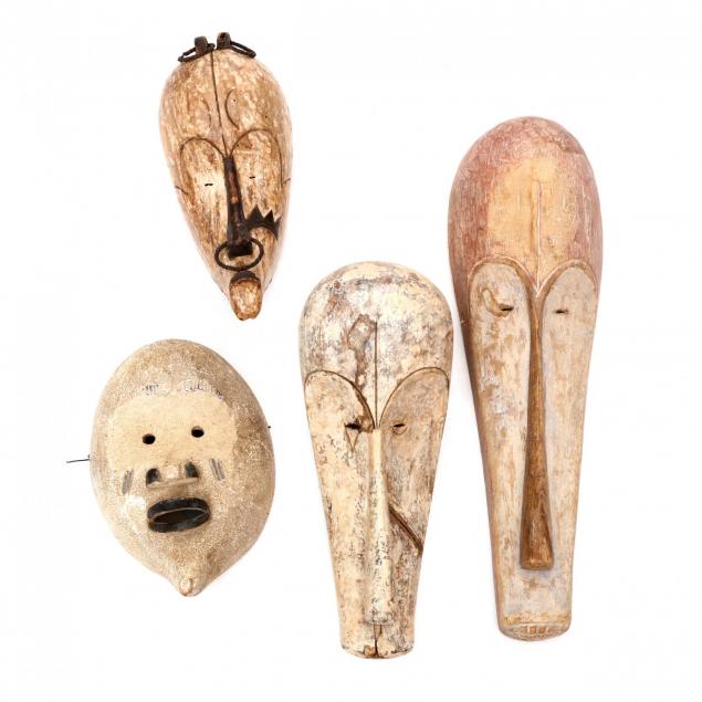 four-african-painted-fang-masks