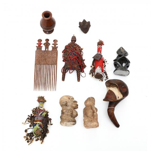 group-of-ten-small-african-items