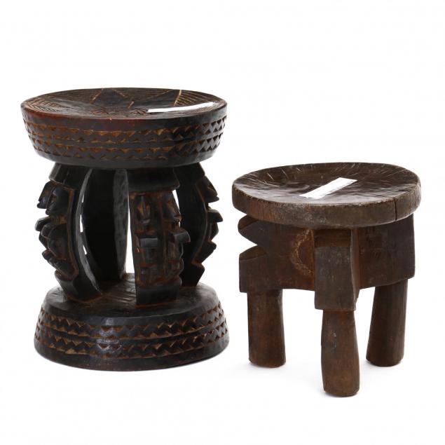 dogon-ritual-stool-and-hehe-three-legged-stool