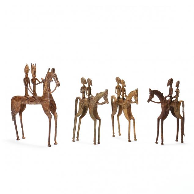 four-dogon-equestrian-sculptures