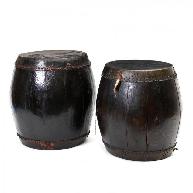 two-antique-chinese-drums