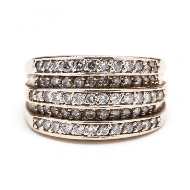 14kt-white-gold-five-row-diamond-ring