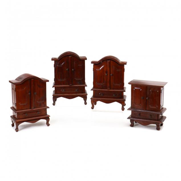 four-miniature-mahogany-jewelry-chests
