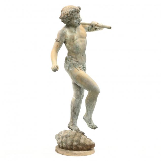 vintage-bronze-pan-garden-fountain-figure