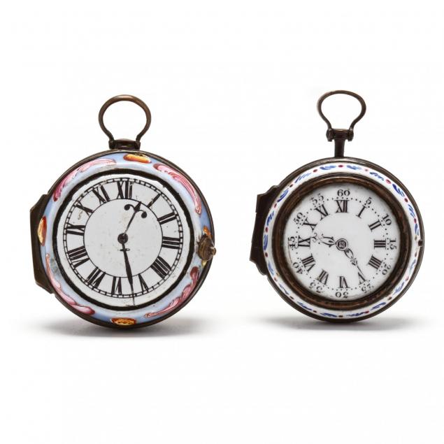 two-enamel-watch-form-snuff-boxes-english