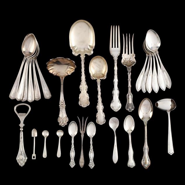 a-grouping-of-american-sterling-silver-flatware