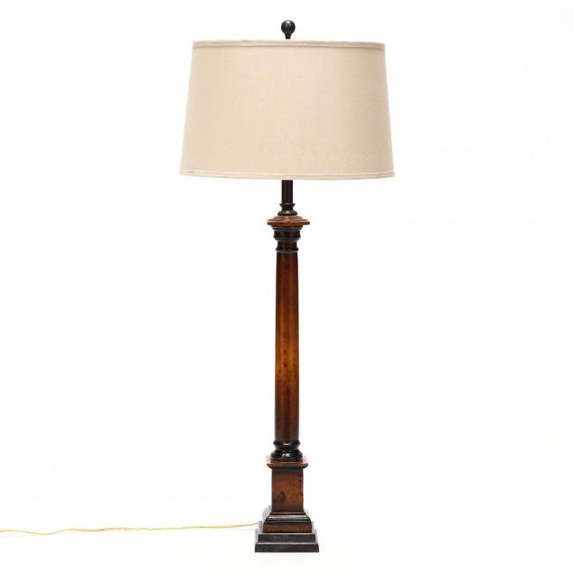 neoclassical-style-burlwood-column-form-table-lamp