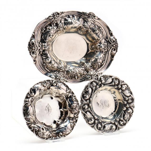 three-art-nouveau-sterling-silver-bowls