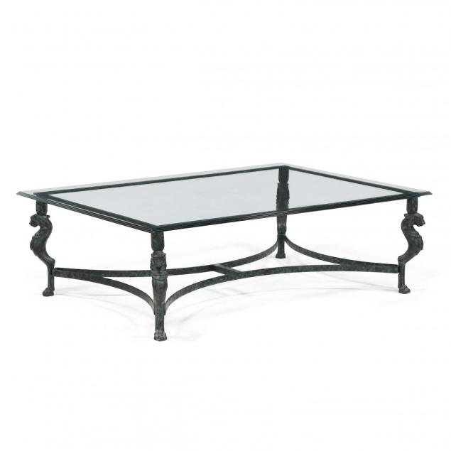 sarreid-ltd-classical-style-glass-and-iron-coffee-table