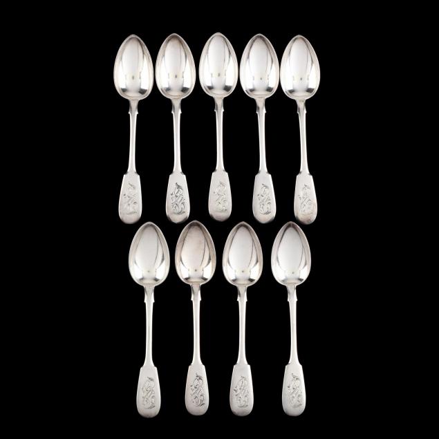 a-set-of-nine-russian-84-silver-teaspoons