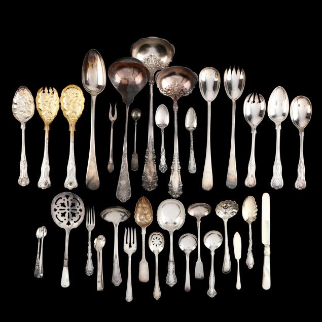 a-collection-of-vintage-and-antique-silverplate-flatware