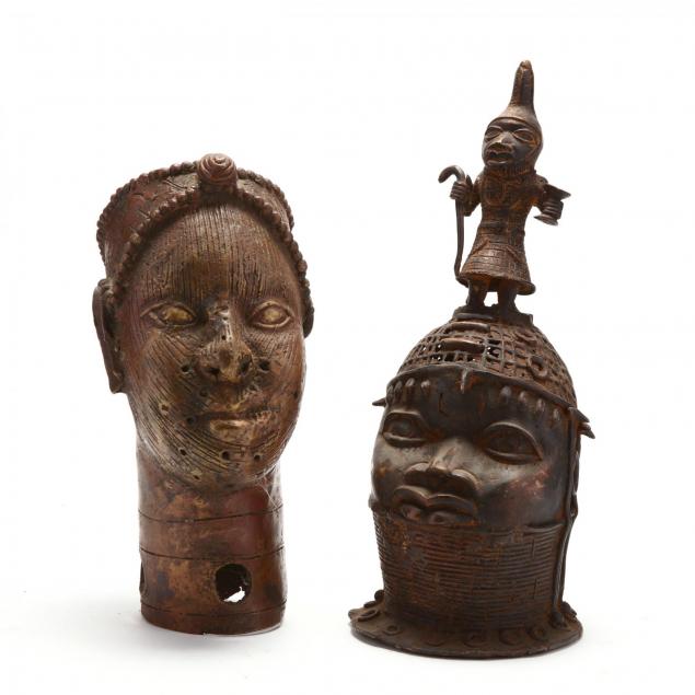 two-african-benin-bronze-heads