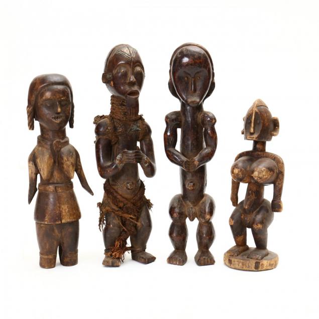 four-african-carved-tribal-statues