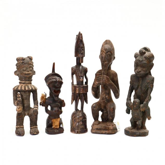 five-african-carved-tribal-figures