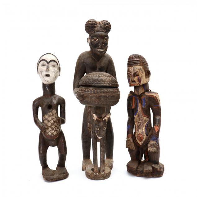 three-african-carved-wood-tribal-figures
