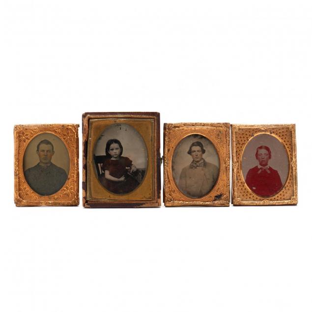 four-ninth-plate-ambrotypes-one-possibly-a-confederate-soldier