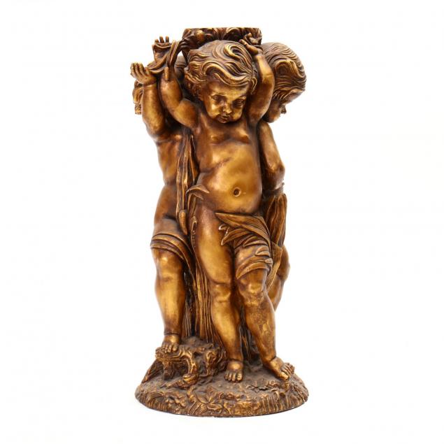 a-gilt-composition-pedestal-of-three-putti