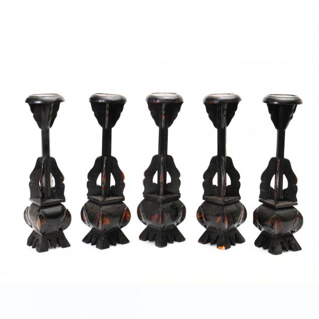 five-chinese-carved-and-lacquered-wig-stands