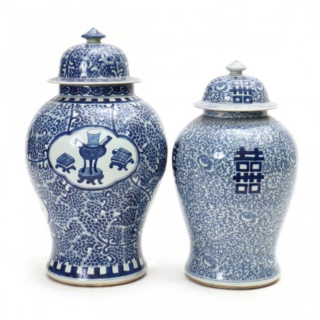two-chinese-blue-and-white-lidded-ginger-jars